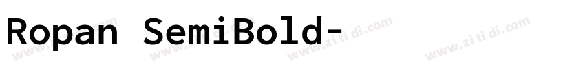 Ropan SemiBold字体转换